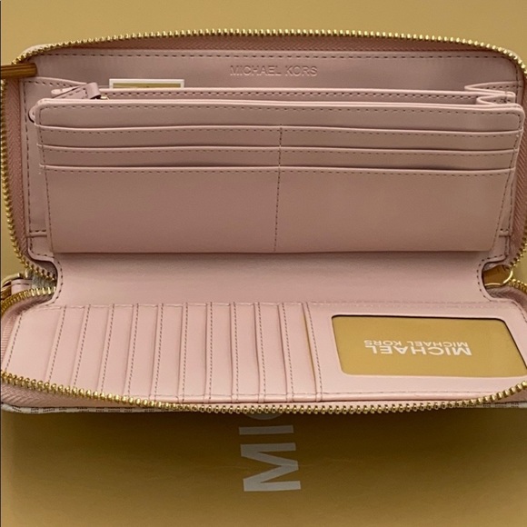 MICHAEL KORS LG CONTINENTAL WALLETS POWDER BLUSH - Picture 15 of 16